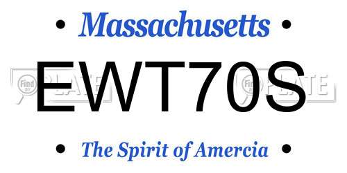 EWT70S Massachusetts License Plate