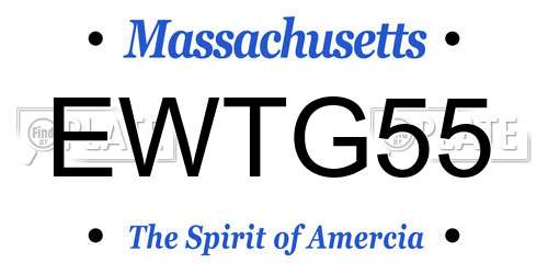 EWTG55 Massachusetts License Plate