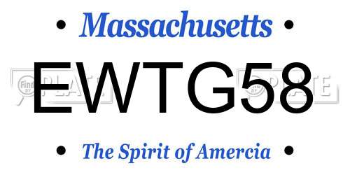 EWTG58 Massachusetts License Plate