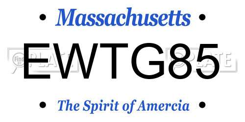 EWTG85 Massachusetts License Plate