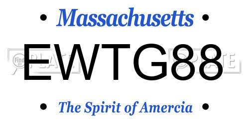 EWTG88 Massachusetts License Plate