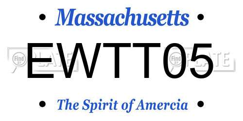 EWTT05 Massachusetts License Plate