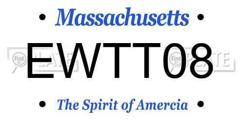 EWTT08 Massachusetts License Plate