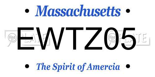 EWTZ05 Massachusetts License Plate