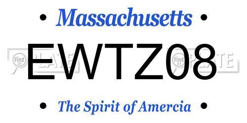 EWTZ08 Massachusetts License Plate