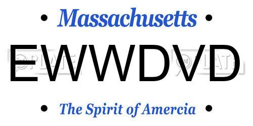 EWWDVD Massachusetts License Plate