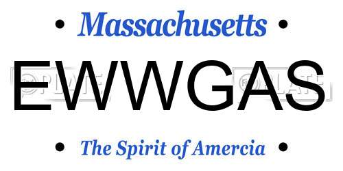 EWWGAS Massachusetts License Plate