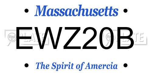 EWZ20B Massachusetts License Plate