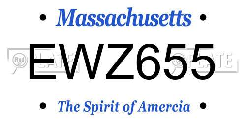 EWZ655 Massachusetts License Plate