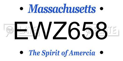 EWZ658 Massachusetts License Plate