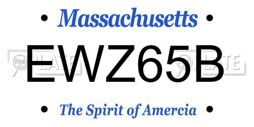 EWZ65B Massachusetts License Plate