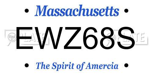 EWZ68S Massachusetts License Plate