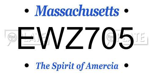 EWZ705 Massachusetts License Plate