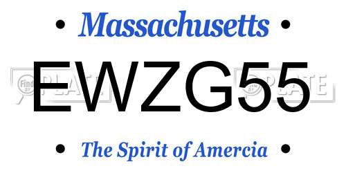 EWZG55 Massachusetts License Plate