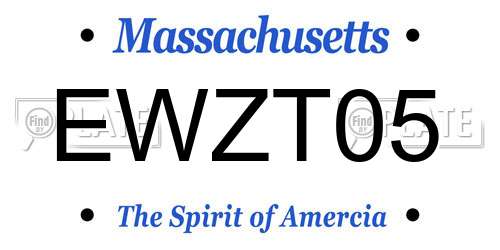 EWZT05 Massachusetts License Plate