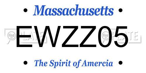 EWZZ05 Massachusetts License Plate