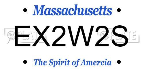 EX2W2S Massachusetts License Plate