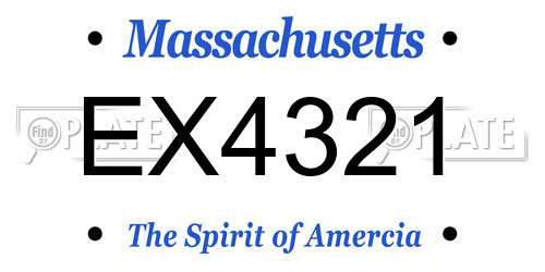 EX4321 Massachusetts License Plate