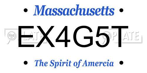 EX4G5T Massachusetts License Plate