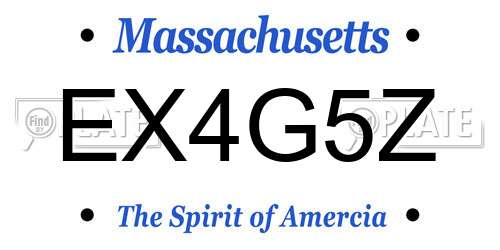 EX4G5Z Massachusetts License Plate