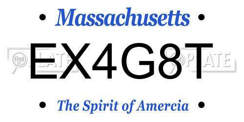 EX4G8T Massachusetts License Plate