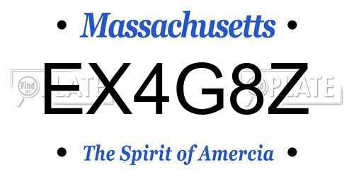 EX4G8Z Massachusetts License Plate
