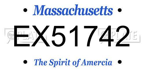 EX51742 Massachusetts License Plate