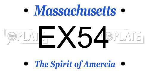 EX54 Massachusetts License Plate