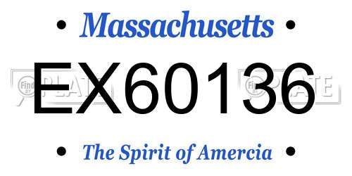 EX60136 Massachusetts License Plate