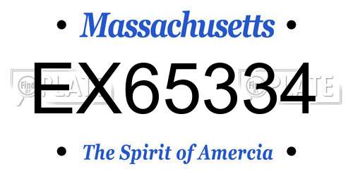 EX65334 Massachusetts License Plate