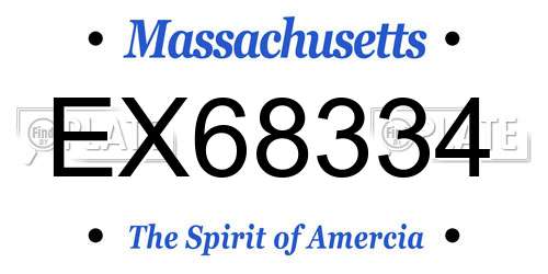 EX68334 Massachusetts License Plate