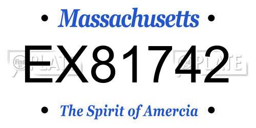 EX81742 Massachusetts License Plate