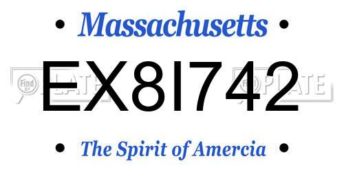 EX8I742 Massachusetts License Plate