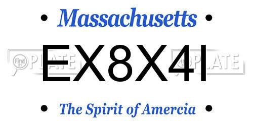 EX8X4I Massachusetts License Plate