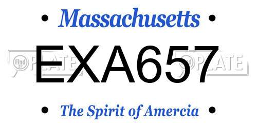EXA657 Massachusetts License Plate