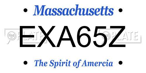 EXA65Z Massachusetts License Plate