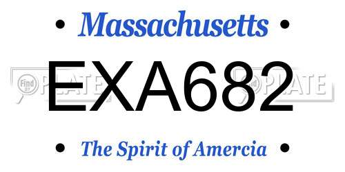 EXA682 Massachusetts License Plate