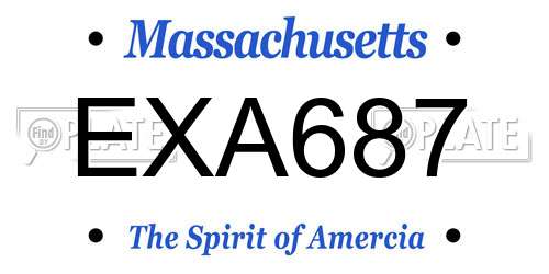 EXA687 Massachusetts License Plate