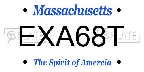 EXA68T Massachusetts License Plate