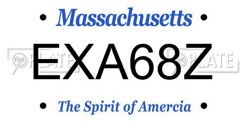 EXA68Z Massachusetts License Plate