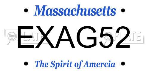 EXAG52 Massachusetts License Plate