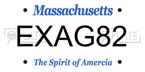 EXAG82 Massachusetts License Plate
