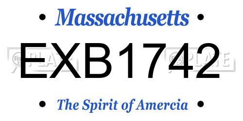 EXB1742 Massachusetts License Plate