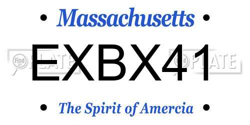 EXBX41 Massachusetts License Plate
