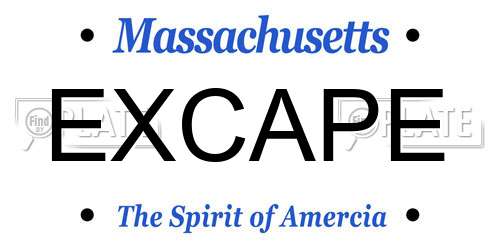 EXCAPE Massachusetts License Plate
