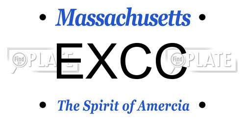 EXCC Massachusetts License Plate