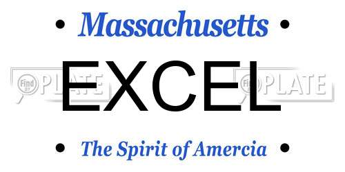 EXCEL Massachusetts License Plate