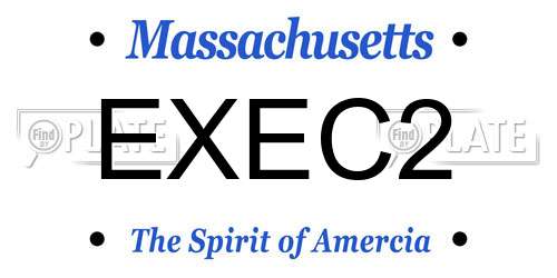 EXEC2 Massachusetts License Plate