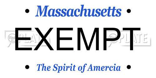 EXEMPT Massachusetts License Plate