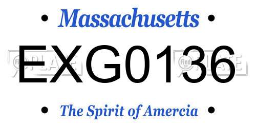 EXG0136 Massachusetts License Plate